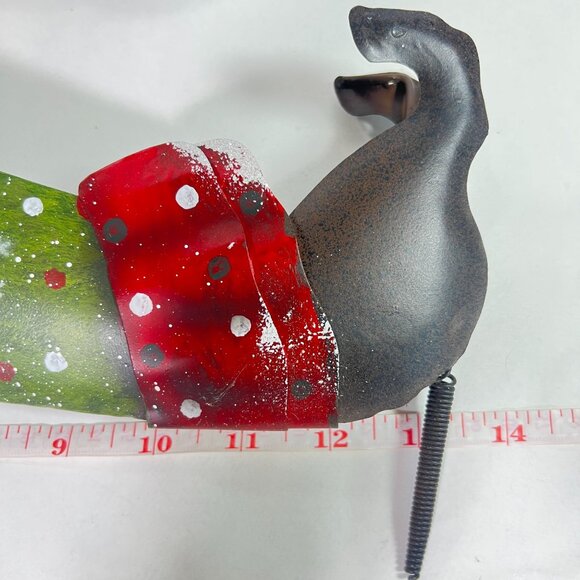 Christmas Trembler Dachshund Doxy Weiner Dog 14X7" Metal Spring Tail Sweater - Picture 6 of 7